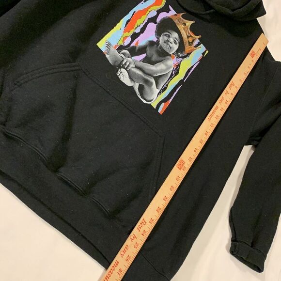 Gildan Heavy Blend Size Large Notorious BIG black street wear hooded sweatshirt - Picture 6 of 7